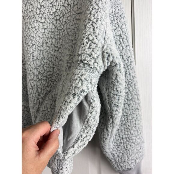 Victoria's Secret PINK Women's Sherpa Oversized Pullover Pockets Gray Size S - Picture 3 of 11